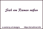 Sich am Riemen rei�en *